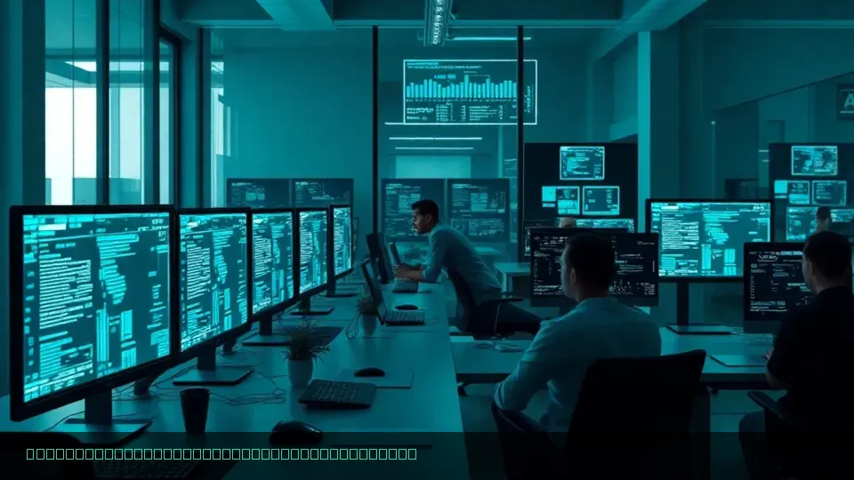 Innovative SaaS product team workspace — Hero image for tech websites
